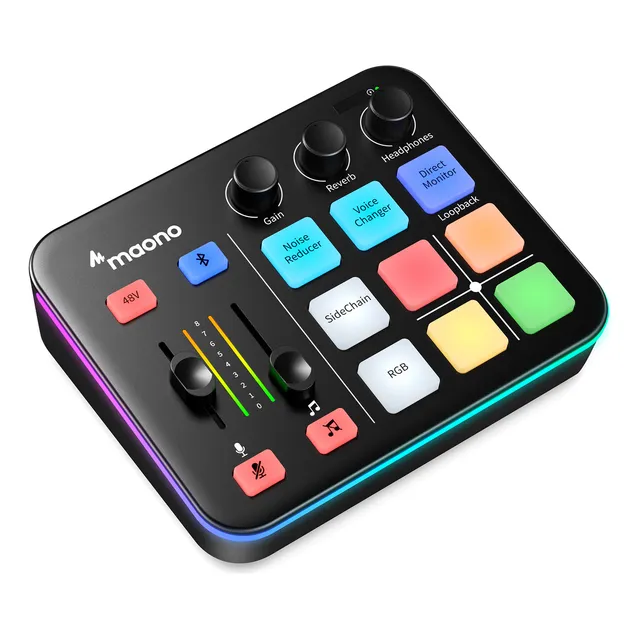 Maono Mezclador Interfaz Audio Gamer, Consola Audio Con Reducción De Ruido Para Pc Stream Podcast Youtube Tiktok, G1 Neo