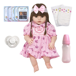 Boneca Silicone Bebê Reborn Barata Bonita Com Cílios Enxoval Boneca Silicone Bebê Reborn Barata Bonita Com Cílios Enxoval
