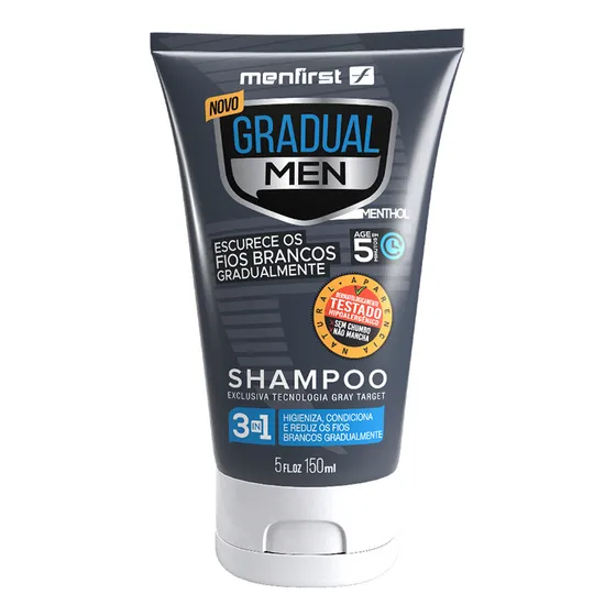 Shampoo Escurecedor de cabelos Brancos Gradual Men 150ml (para cabelos pretos)