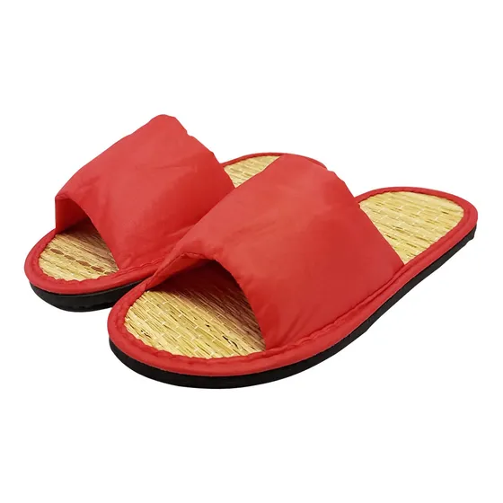 Chinelo Pantufa Oriental Chinelo Fechado Junco Conforto Verm