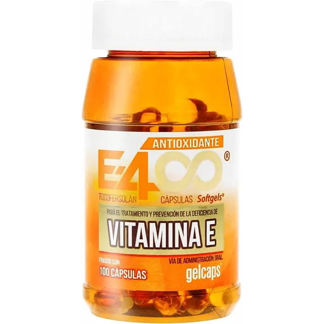 Frasco X 100 Cápsulas Gelcaps Vitamina E400 Antioxidante