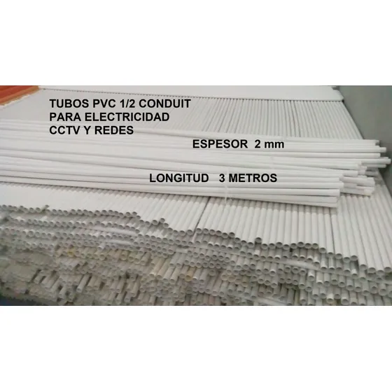 Tubos Pvc Conduit Electricidad Alto Impacto  1/2 3 Metros 