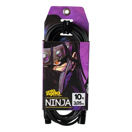 Cabo de Microfone XLR 3m Santo Angelo Ninja Preto Balanceado DMX