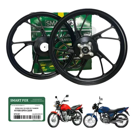 Roda Liga Pé De Galinha Fan 125 Ks 2009-2018 Smart Fox Airon Preto