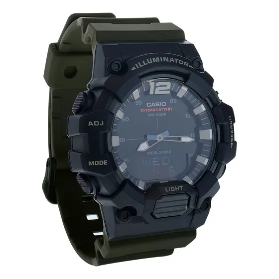 Reloj Casio Caballero Análogo Digital Verde Hdc-700-3avcf Color del bisel Negro Color del fondo Negro