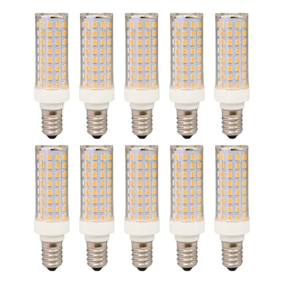 10x Lâmpada Halopin Led E14 15w 96 Leds Lustres Arandela Luz Branco-quente 127/220V