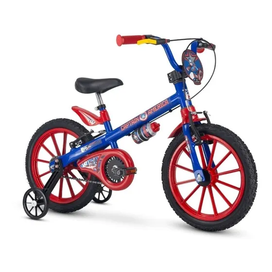 Bicicleta infantil Aro 16 Capitán América Nathor, color azul