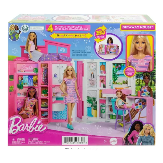 Barbie Juego De Casa De Muñecas Getaway House Con 4 Areas