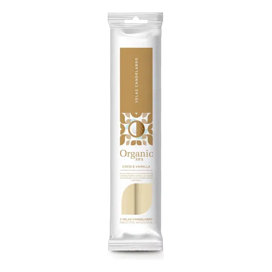 Vela Aromática Candelabro Coco Vainilla Organic Spa
