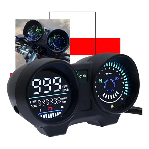 テレビ MOTO Zx Moto Motocicleta Lcd Digital Velocímetro Calibre | MercadoLivre