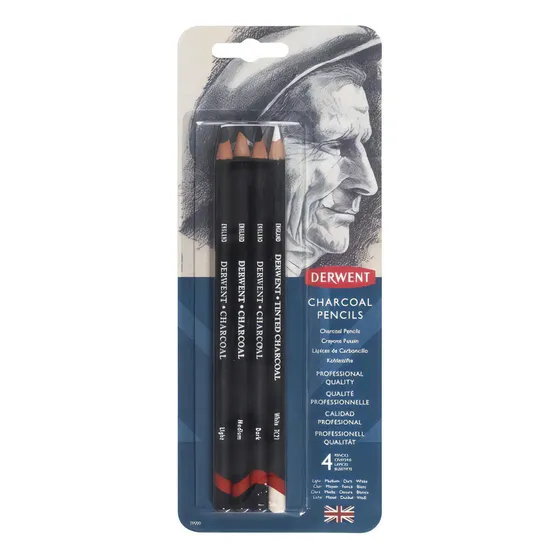 Kit de lápices de carbón Derwent (carboncillo) y carbón blanco