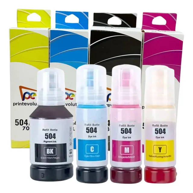 Combo 4 Tintas Para  Epson 504 Impre L6270 L4260 L14150 T504