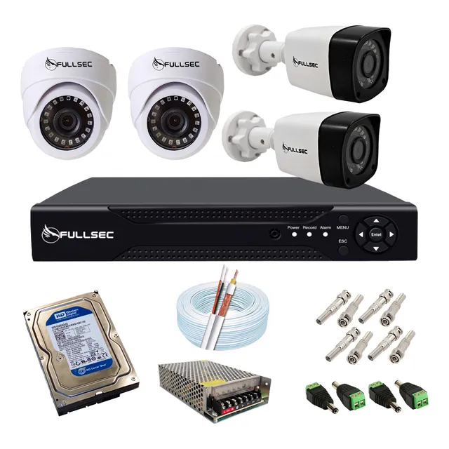 Kit Cftv 2 Câmeras Bullet 2 Dome E Gravador Com Hd 250gb