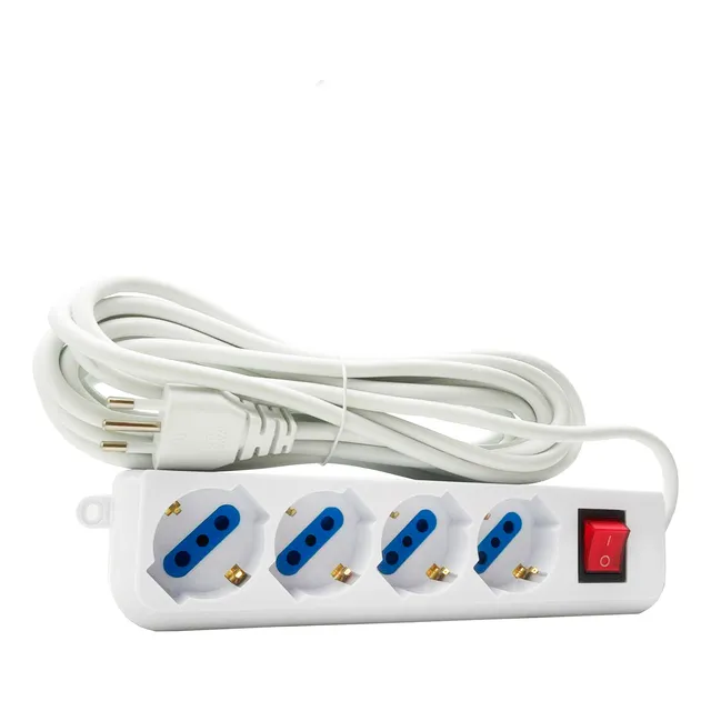 Alargue Zapatilla Toma Schuko Multiple En Linea 5m Con Llave