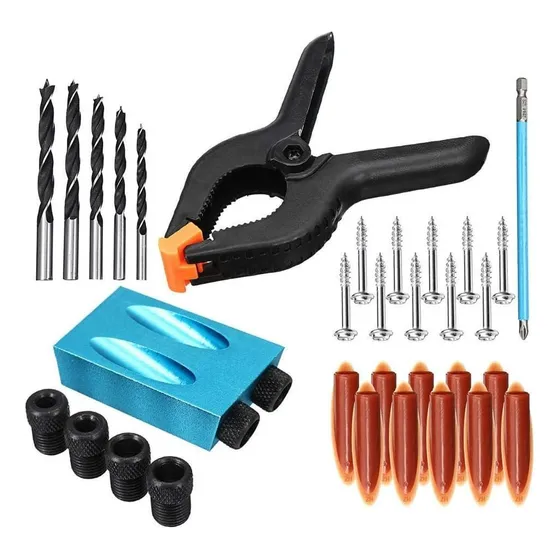 Set Guía Plantilla Para Ocultar Tornillo En Madera Broca 586