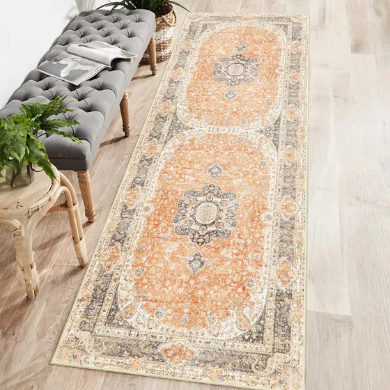 Alfombra Lavable Bohemia Antideslizante Para Pasillos Y Más