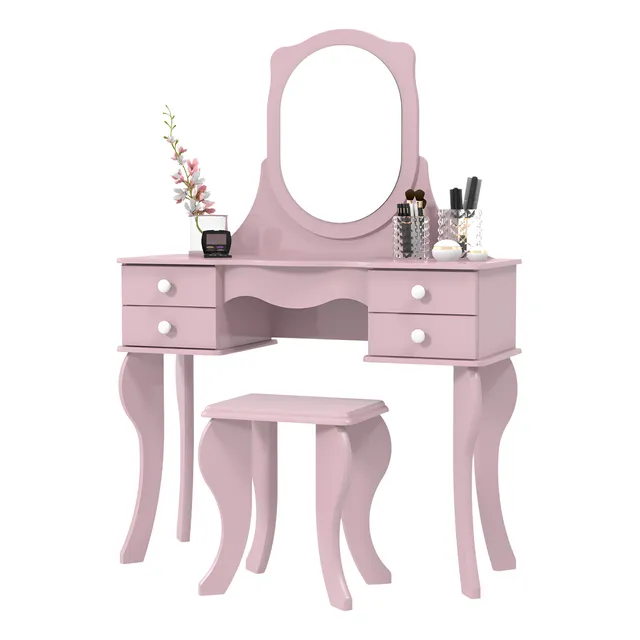 Tocador Camarin Y Banco Maquillador 4 Cajones 100%mdf