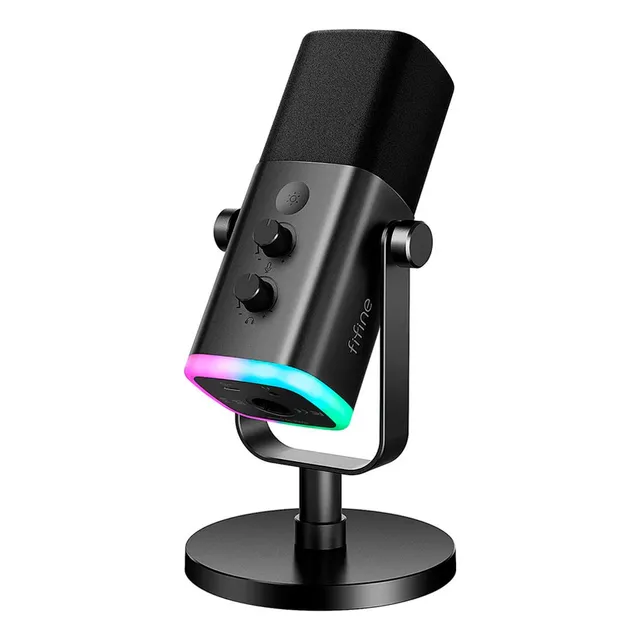 Fifine Am8 Micrófono Dinámico Xlr/usb Grabación Rgb Soporte