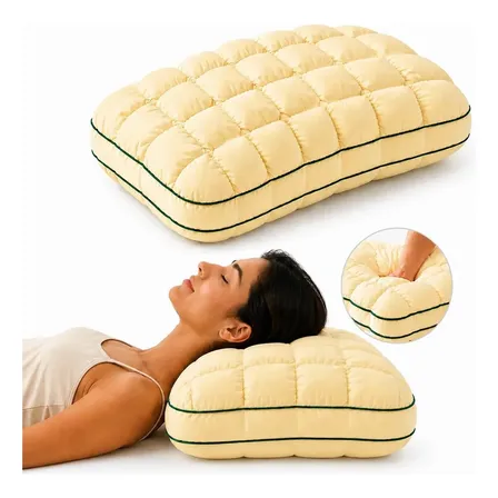 Travesseiro Cervical Ortopedico Relax Coluna 70x50cm Macio Amarelo