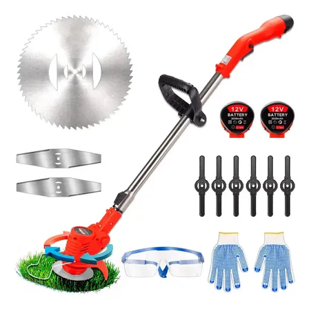 Desbrozadora Podadora Inalámbrica Cortadora Césped Pasto Eléctrica Velocidad 15000rpm 450w 2 Baterías Incluidas Accesorios Y Kit De Instalación Adir 13239