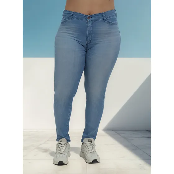 Pantalon Onyx Jean Chupin Tiro Alto Elastizado Denim