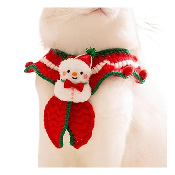 Collar Navideño Para Mascotas Bufanda Tejida Con Cuello Para