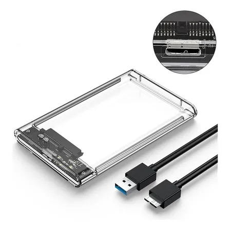 Cofre Case Transparente Disco Duro Sata2.5 Usb3.0