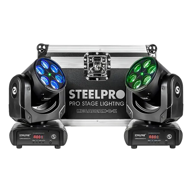 Luces Led Profesional Case Con 2 Cabezas Robóticas Rgbw + La
