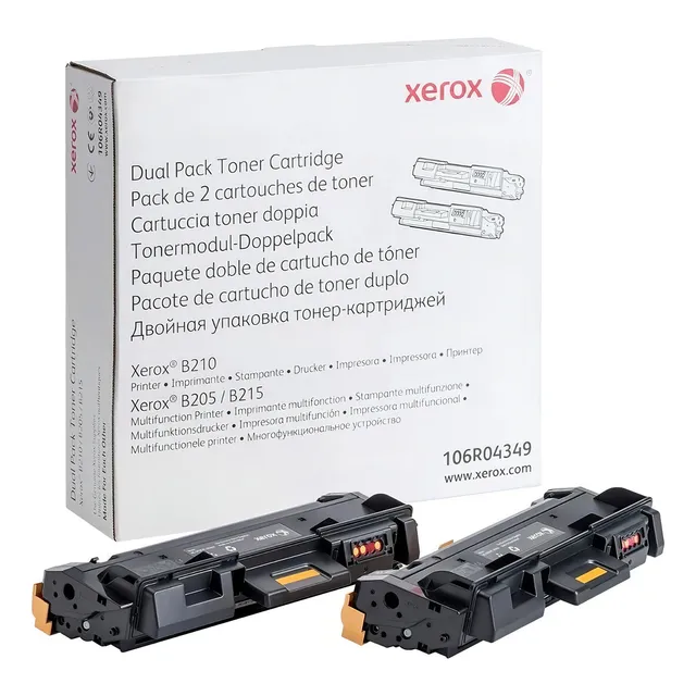 2 Toner Xerox Negro 106r04349 B205 B210 B215 6,000 Paginas Tinta Negro