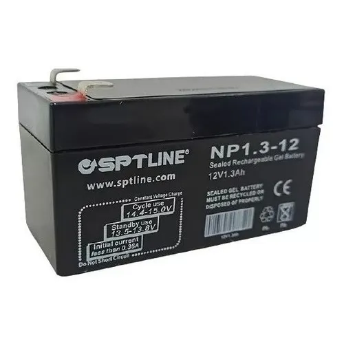 Bateria Agm 12v 1.3ah Sptline Ciclo Profundo Gel