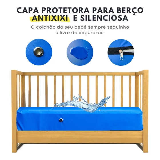 Protetor Capa De Colchão Impermeável Berço Mini Cama Antixixi E Antialérgico