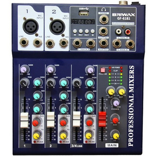 Console Mesa Som Briwax 4 Canais Gf-6181 110/220 Misturador Console Mesa Som Briwax 4 Canais Gf-6181 110/220 Misturador