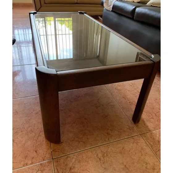 Mesa De Centro En Madera Y Tope De Cristal $65