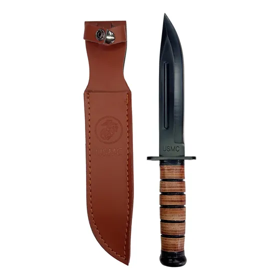 Cuchillo Tactico Tipo Ka Bar Usmc Mango Madera Vaina 5823