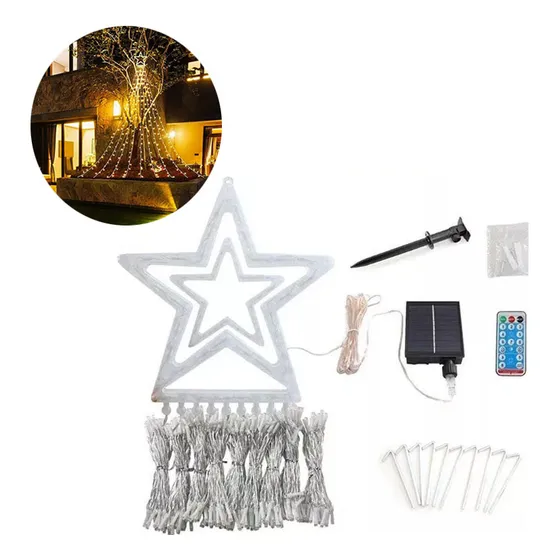 Luz Led Navideña Con Forma De Cascada Con Forma De Estrella