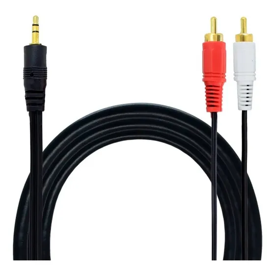 Cabo Auxiliar P2 Macho X 2 Rca 1,5m Som Estéreo Audio Phone