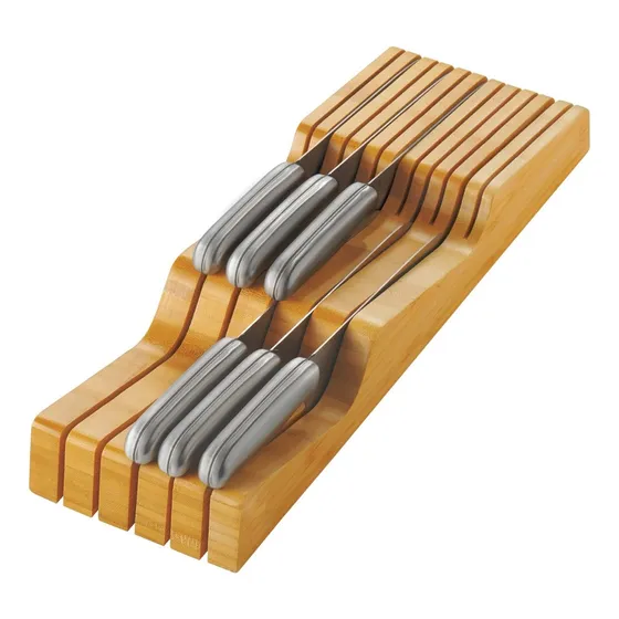 Organizador De Cuchillos De Bambú 43 X 11,5 Cm