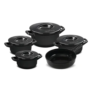 Jogo De Panelas Cerùmica Ceraflame Duo+ Smart 5 Peças Cor Preto Jogo De Panelas Cerùmica Ceraflame Duo+ Smart 5 Peças Cor Preto