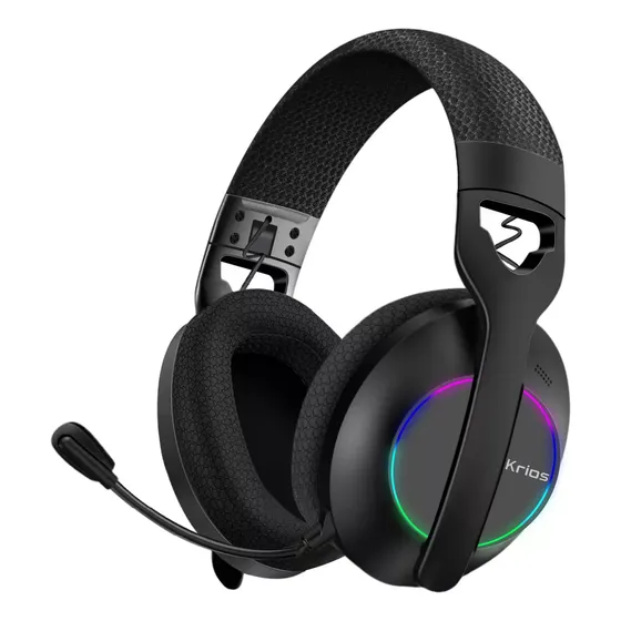 Audífonos Gamer Krios Bk10 Con Microfono Luz Rgb Plegable