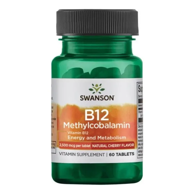 Vitamina B12 2500 Mcg 60 Tab Max Absorción. 100% Americano Sabor Cereza