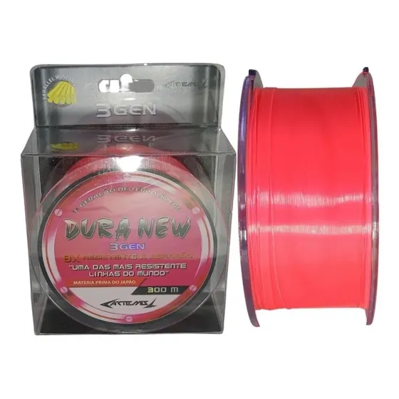 Linha Mono Artemis Duranew 8x 3gen 0,37mm 37lbs 300m Rosa