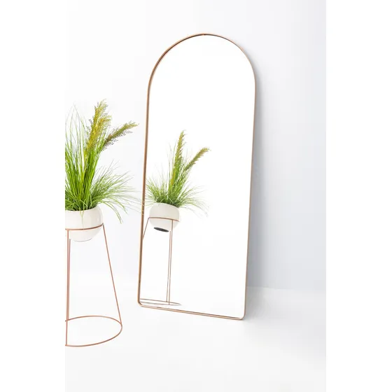 Espejo: arco, base recta, ventana, marco de metal, 170 x 70 cm, color del marco: bronce