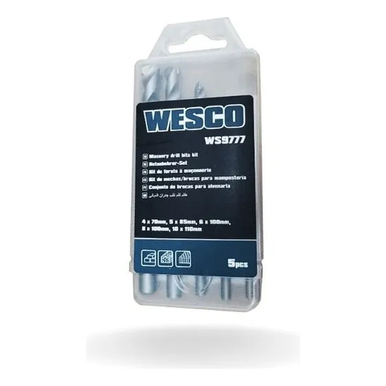 Jogo De Brocas Para Alvenaria Com 5 Peças Wesco Ws9777