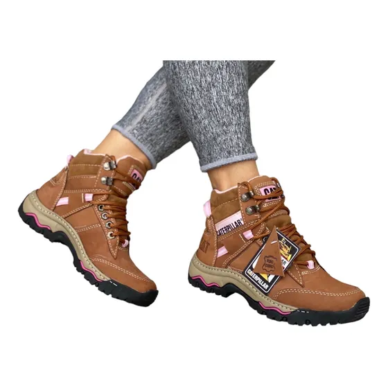 Botas Caterpillar Tipo Montaña En Cuero Para Mujeres