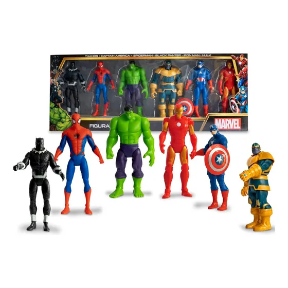 Set De Figuras Articulables Y De Jebe Avengers 6pcs