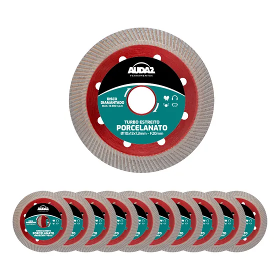 Kit 10 Discos Turbo Estreito Ø110x13mm - Melhor Preço