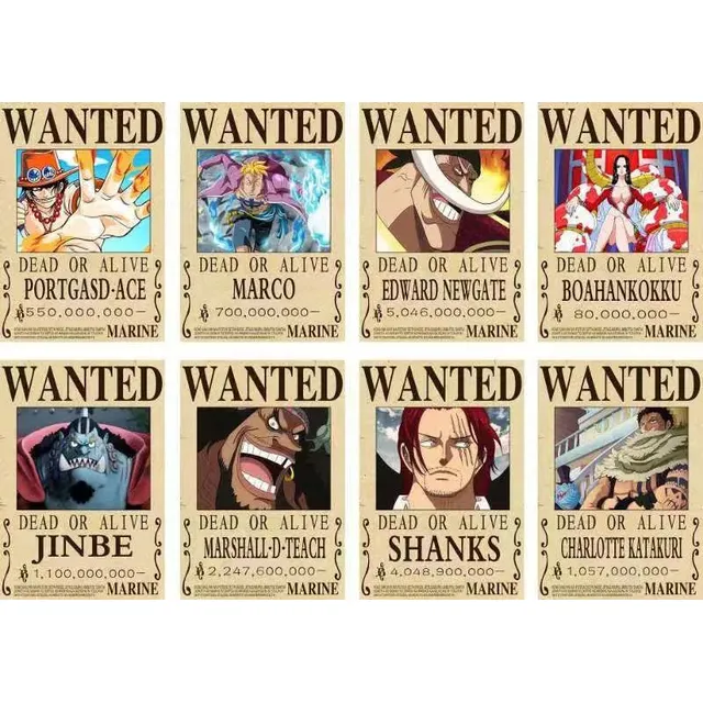 Paquete De 8 Afiches Poster De One Piece 42x28cm