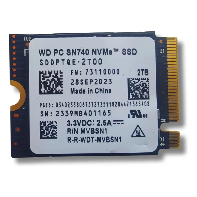 Ssd Wd M.2 2230 Capaciad 2tb Pcie 4x4 Nvme 5150/4150 Mb/s
