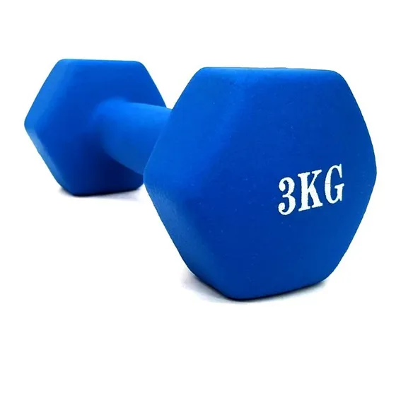 Mancuernas / Pesas Recubiertas En Neoprene 3 Kilos X Unidad Color Azul