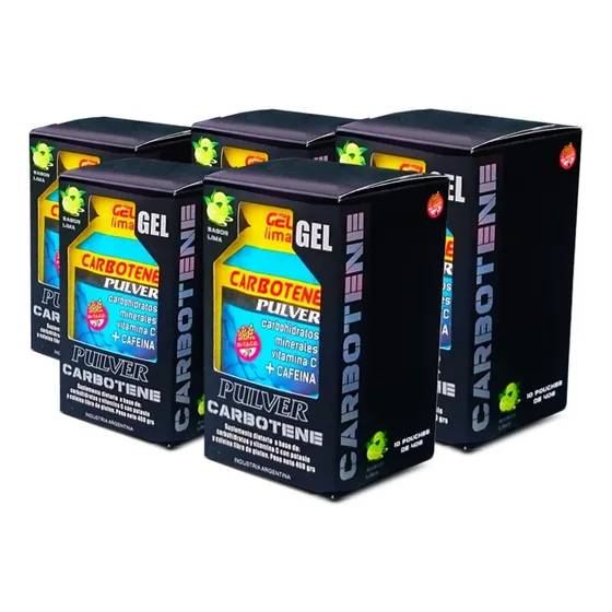 5 Carbotene Gel Pulver Cafeina 50 Geles 40 Gramos Energia Ya